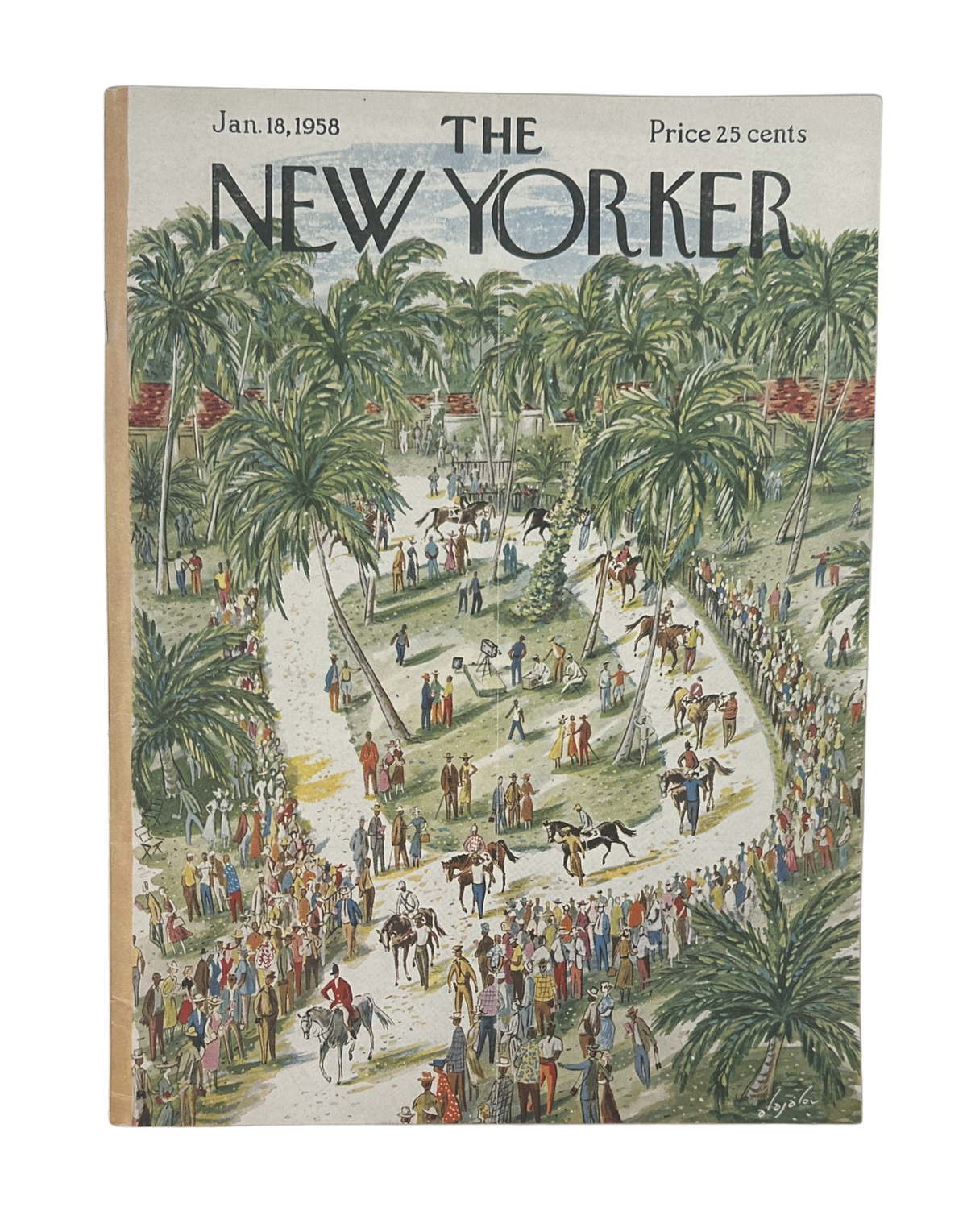 The New Yorker Magazine January 18, 1958 Palm Trees Horse Show Constantin Aladjalov Cover