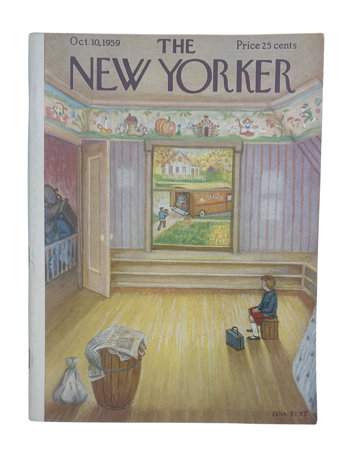 The New Yorker Magazine October 10, 1959 Moving Day Edna Eicke Cover VG