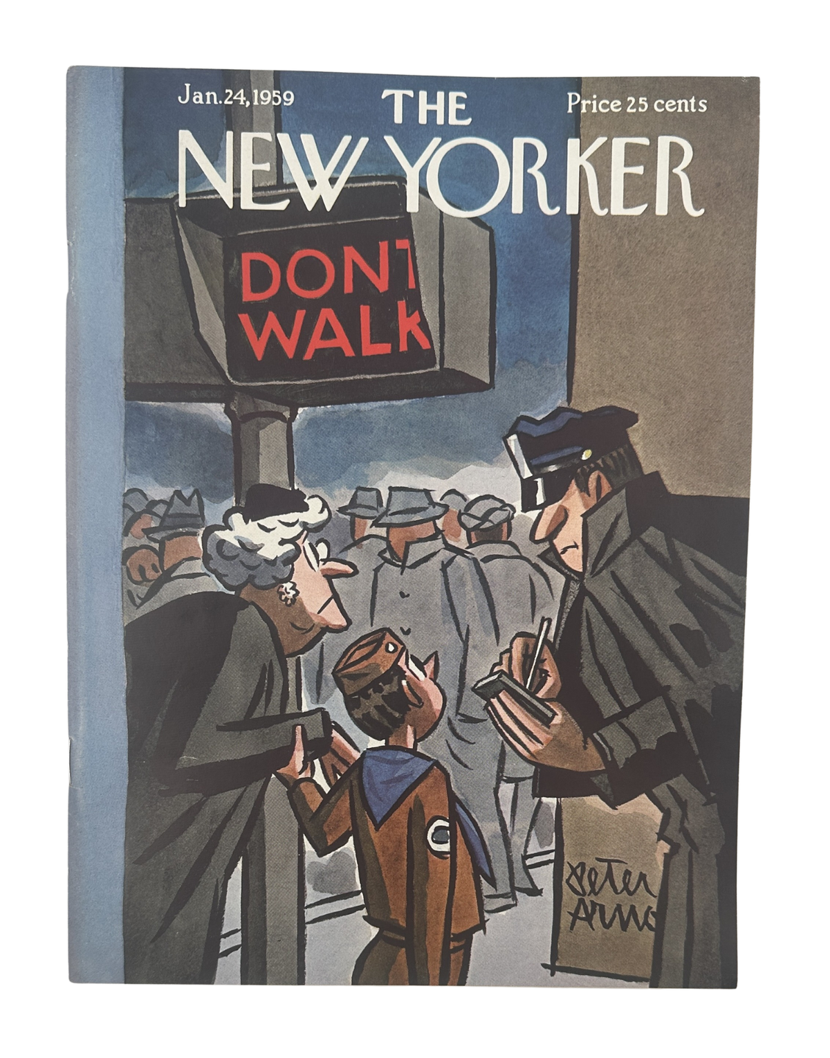 The New Yorker Magazine January 24, 1959 Don’t Walk Police Peter Arno Cover VG