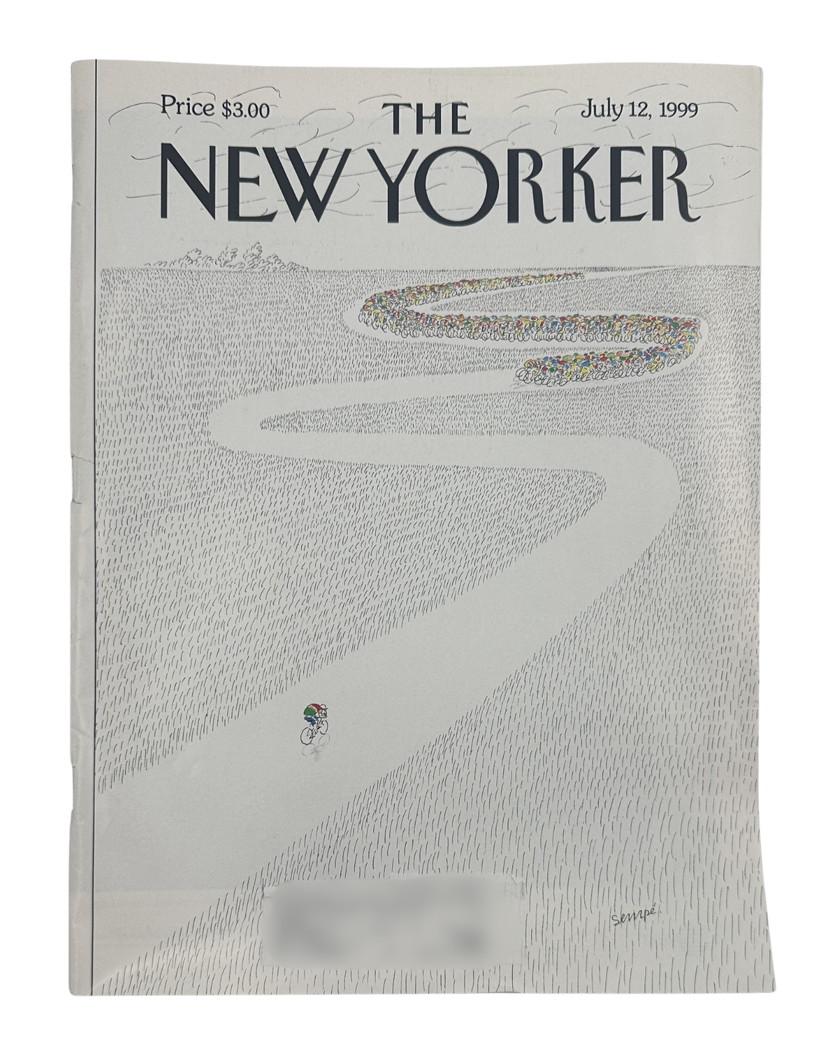 The New Yorker Magazine July 12, 1999 Tour de France Cycling J. J. Sempé Cover VG, featuring the illustrated cycling-themed cover.