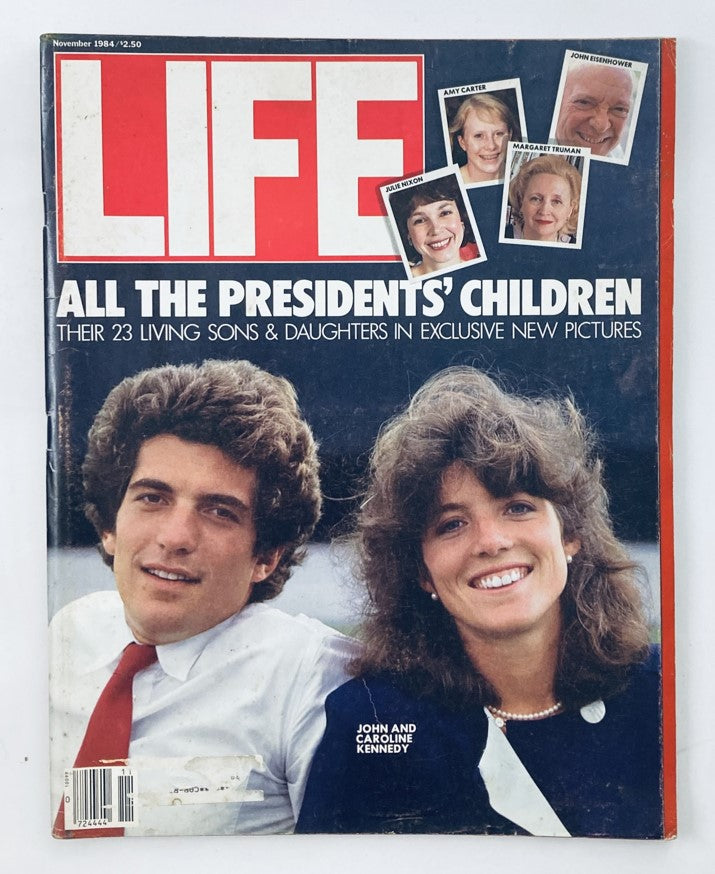 VTG Life Magazine November 1984 cover featuring John and Caroline Kennedy, highlighting the issue titled 'All the Presidents' Children' with their exclusive new pictures.