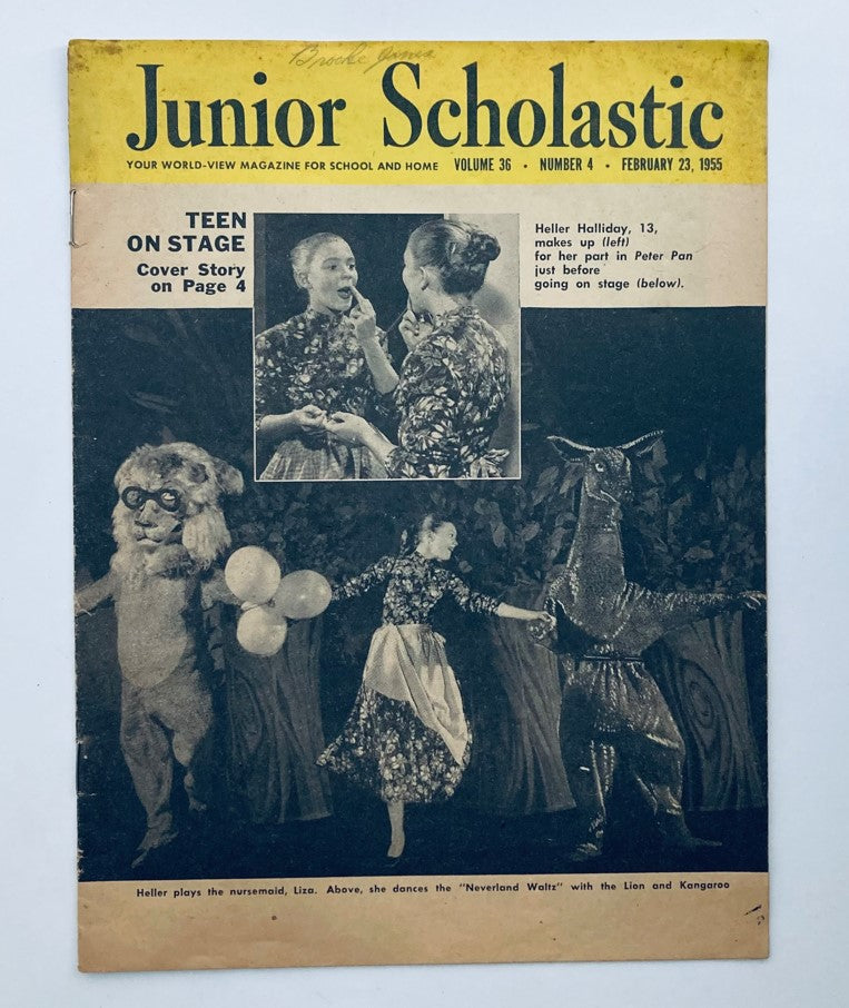 Vintage Junior Scholastic Magazine February 23 1955 Heller Halliday No Label