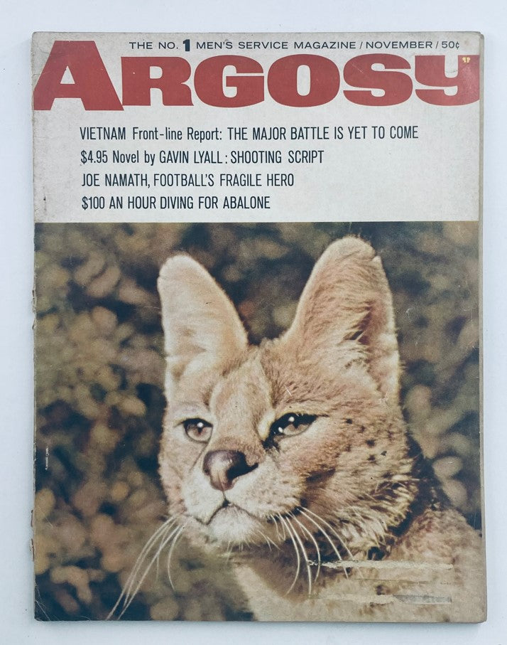 Cover of the VTG Argosy Magazine November 1966 Volume 363 Number 4, featuring the title 'The Major Battle Is Yet To Come' with a close-up of a wildcat on the front.