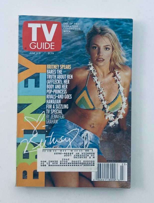 TV Guide Magazine cover from June 3, 2000 featuring Britney Spears in a bikini, showcasing an interview about her rise to fame and personal insights, part of the New York Metropolitan Edition.