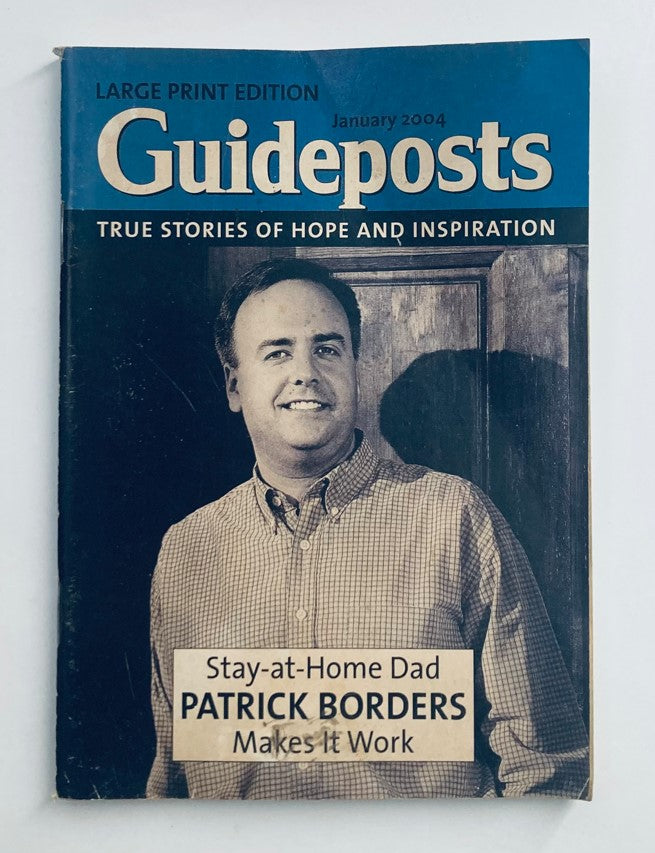 Cover of Guideposts Magazine January 2004 featuring Patrick Borders, a stay-at-home dad, highlighting his story and the themes of family and parenting.