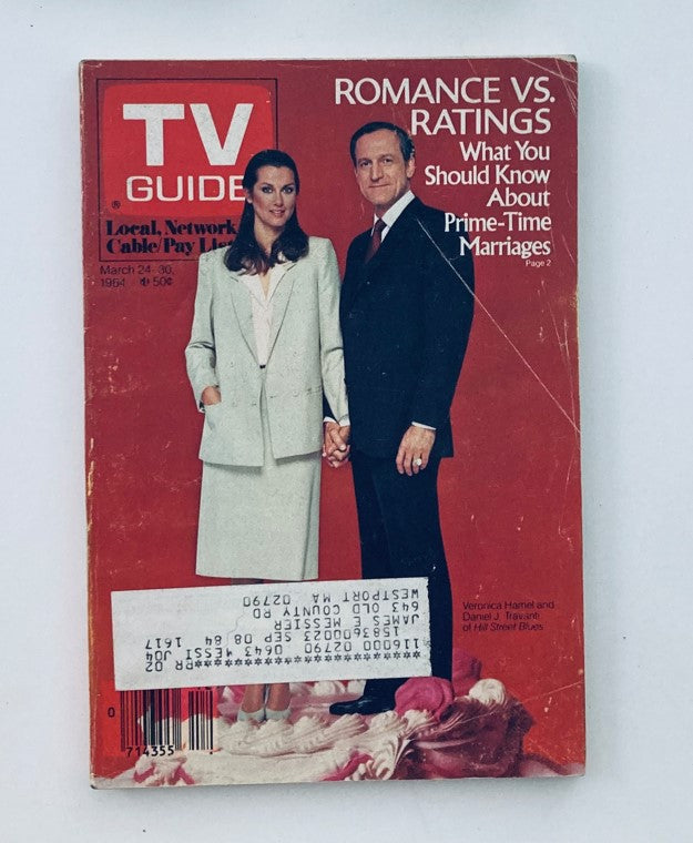 TV Guide Magazine March 24 1984 Veronia Hamel, Daniel Travanti Providence Ed.