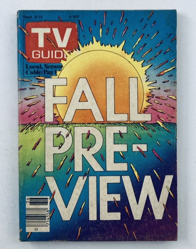 Cover of TV Guide Magazine from September 8, 1984 featuring a vibrant fall preview design with a sun and colorful background, showcasing 'FALL PREVIEW' prominently.