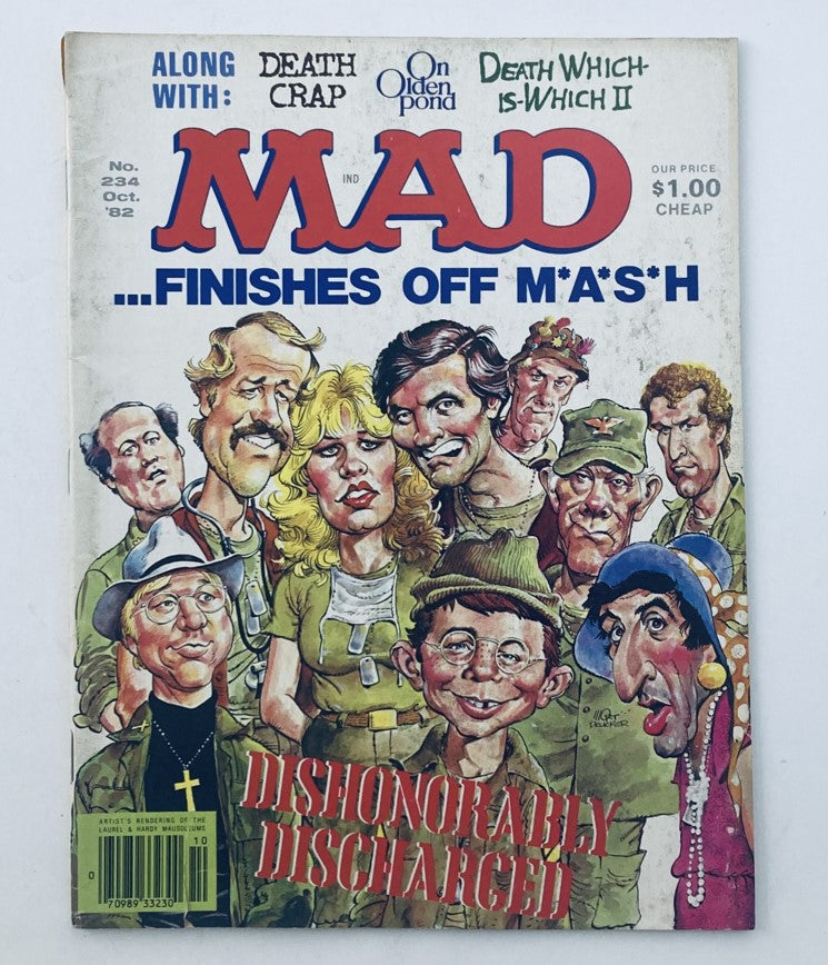 Mad Magazine October 1982 No. 234 cover featuring characters from M*A*S*H, highlights the issue's parody and satirical content.