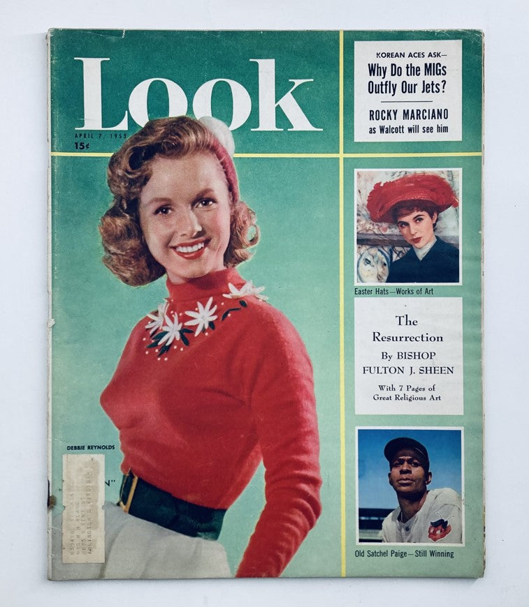 VTG Look Magazine April 7 1953 Vol 17 No. 7 featuring Debbie Reynolds on the cover with Easter hats highlighted.