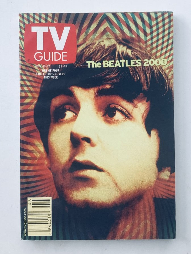 TV Guide Magazine cover from November 11, 2000 featuring Paul McCartney and The Beatles, showcasing a vibrant design.