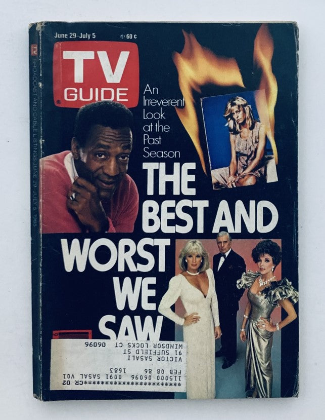 TV Guide Magazine from June 29 to July 5, 1985, showcasing the cover titled 'The Best and Worst We Saw' featuring prominent figures and an engaging design.