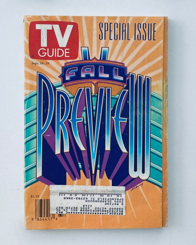 Cover of TV Guide Magazine September 14 1996 Fall Preview Special Eastern Illinois Edition featuring colorful graphics and a bold title.