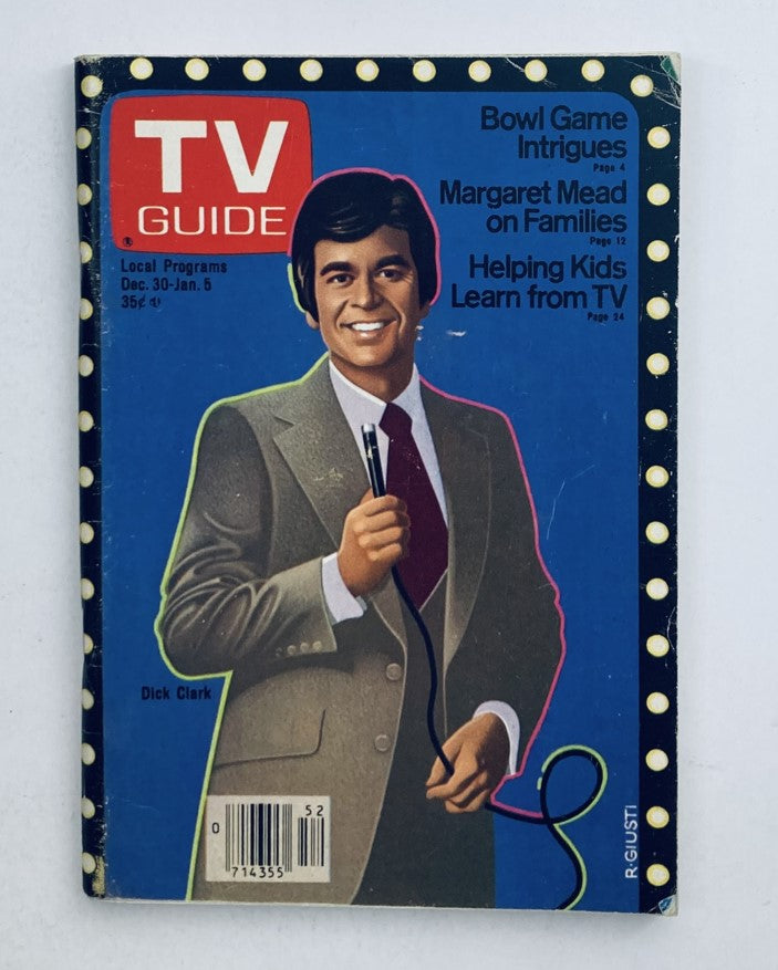 Cover of TV Guide Magazine December 30 1978 #1344 featuring Dick Clark, highlighting television programs and features of the week. The cover features bright colors and graphics.