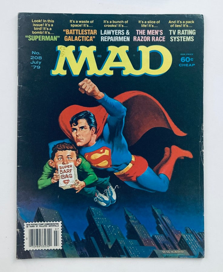Mad Magazine July 1979 No. 208 Super-Duperman Satire 4.0 VG Very Good No Label