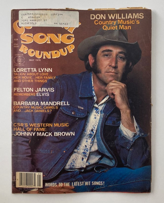 Cover of VTG Country Song Roundup Magazine May 1978 featuring Don Williams, labeled 'Country Music's Quiet Man' and additional articles on Loretta Lynn and Barbara Mandrell.