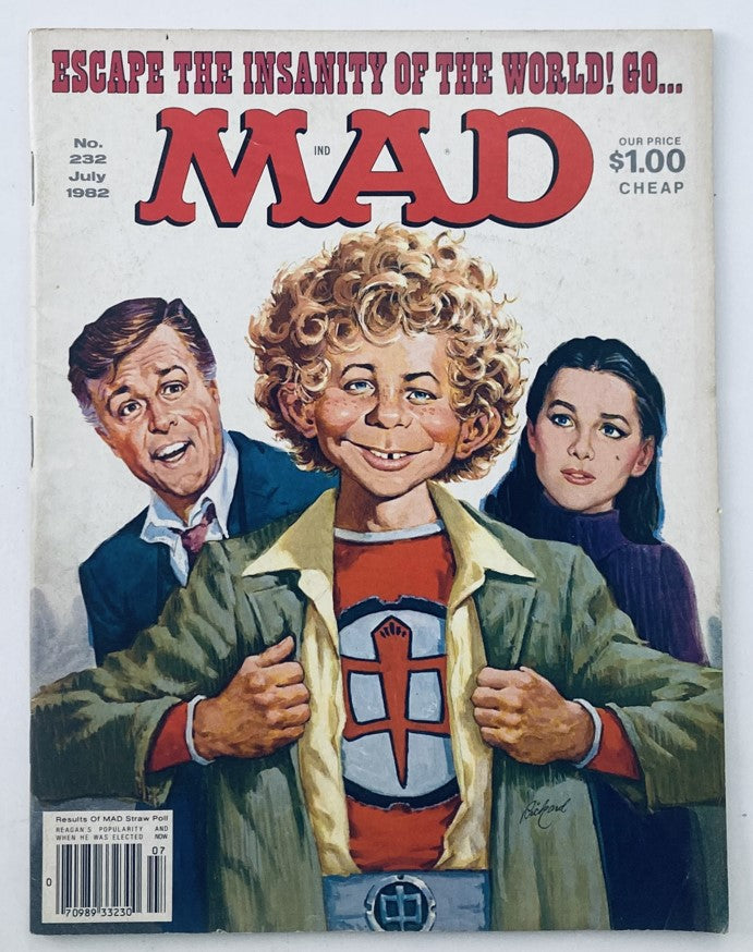 Cover of VTG Mad Magazine July 1982 No. 232 featuring vibrant artwork and characters, illustrating the theme 'Drawn-Out Dramas' with a playful aesthetic.