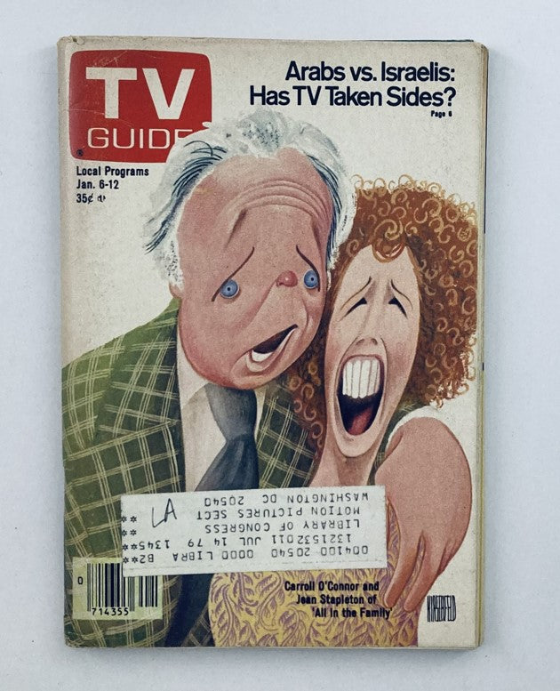 Cover of TV Guide Magazine dated January 6, 1979, featuring Jean Stapleton and Carroll O'Connor, highlighting the article on Arabs vs. Israelis.