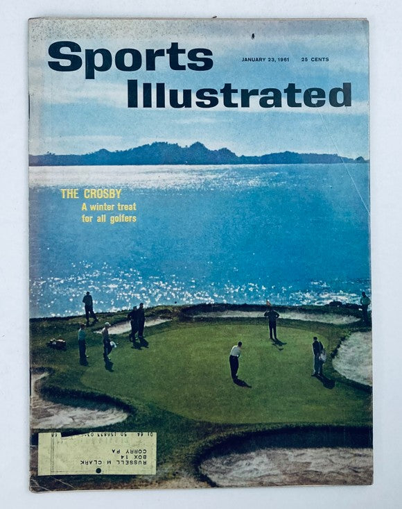 Vintage Sports Illustrated Magazine from January 23, 1961, Volume 14, Number 3 featuring The Crosby on the cover, showcasing golfers on a sunny day.
