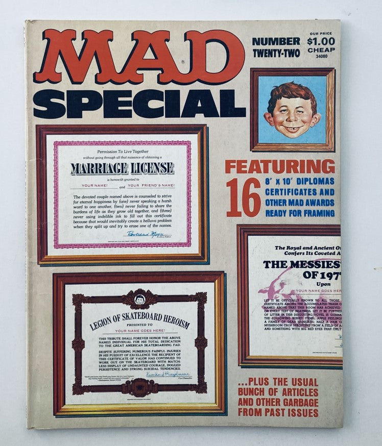 Cover of VTG 1977 Mad Magazine Special Number Twenty-Two showcasing humorous features and colorful illustrations, ideal for vintage magazine collectors.