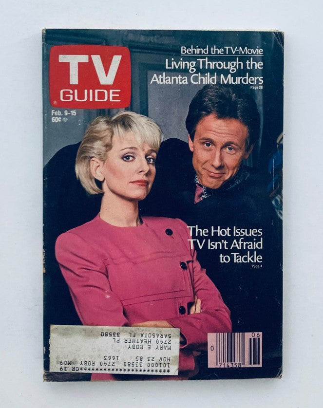 TV Guide Magazine February 9 1985 featuring Harry Anderson on the cover, highlighting topics such as the Atlanta Child Murders and hot TV issues. Perfect for collectors of television history.