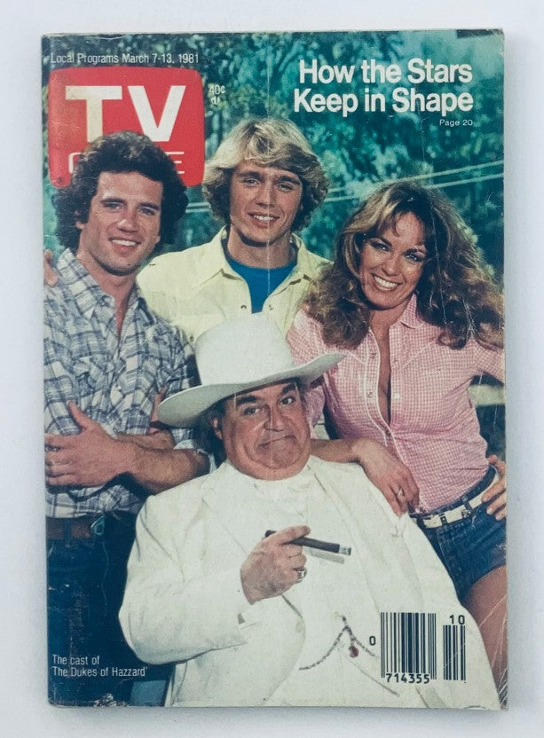 TV Guide Magazine March 7 1981 featuring 'The Dukes of Hazzard' Kansas State Edition, showcasing a classic television cover with cast members.