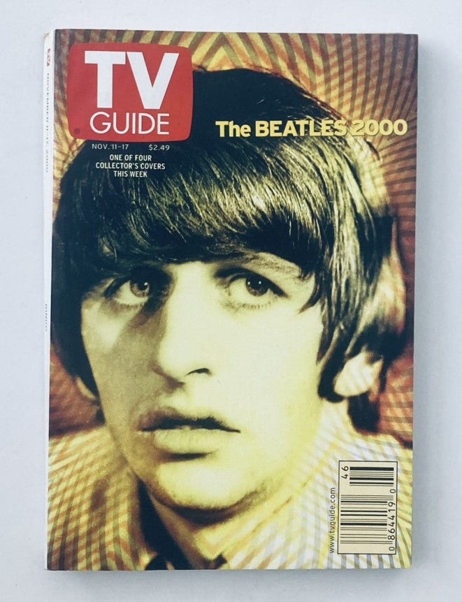 Cover of TV Guide Magazine November 11 2000 featuring Ringo Starr, showcasing a vintage design and vibrant colors.