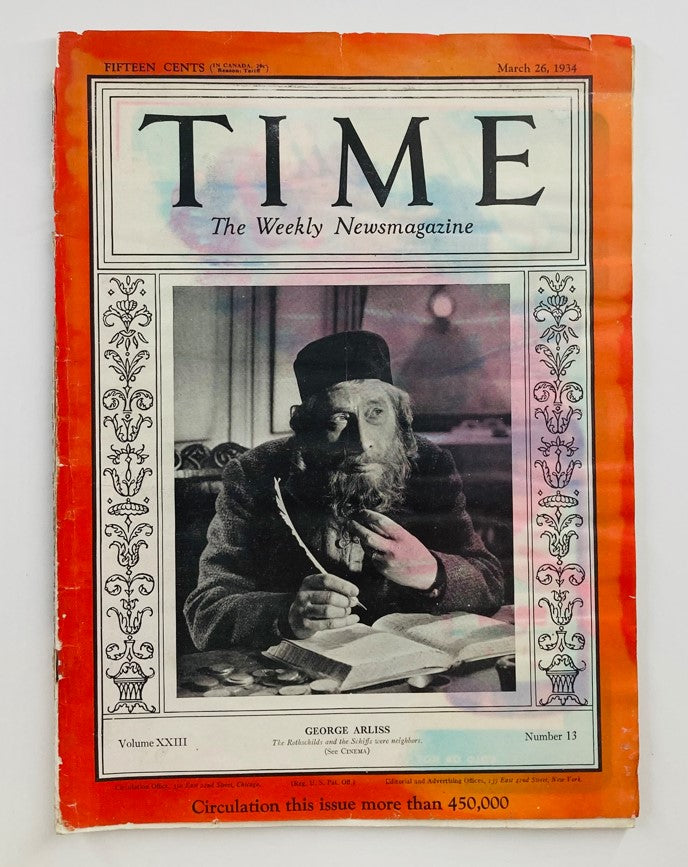 Vintage Time Magazine March 26 1934 Vol 23 No. 13 Filmmaker George Arliss