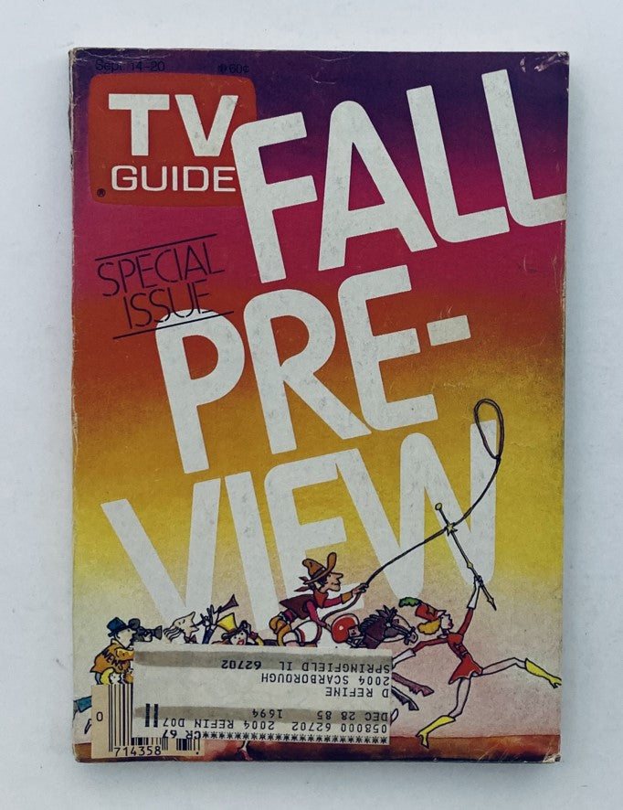 TV Guide Magazine September 14 1985 Fall Preview Special Eastern Illinois Edition cover featuring bold text announcing 'FALL PREVIEW' and colorful graphics from the 1980s.