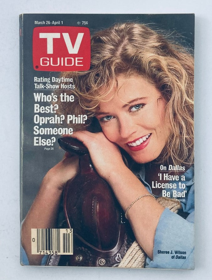 Cover of TV Guide Magazine from March 26, 1988 featuring Sheree J. Wilson, highlighting daytime talk-show hosts and television ratings.
