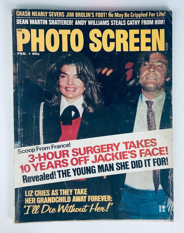 Vintage Photo Screen Magazine February 1973 Vol 8 No. 3 Jackie Kennedy No Label