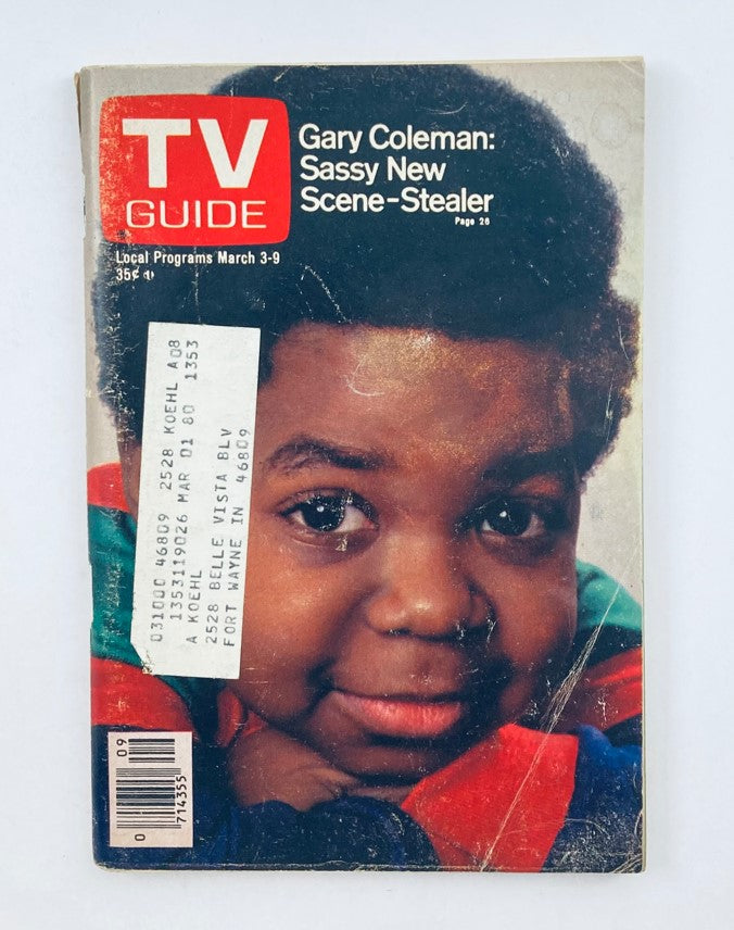 Cover of TV Guide Magazine March 3 1979, Issue #1363, featuring Gary Coleman as a child with a playful smile and vibrant clothing.