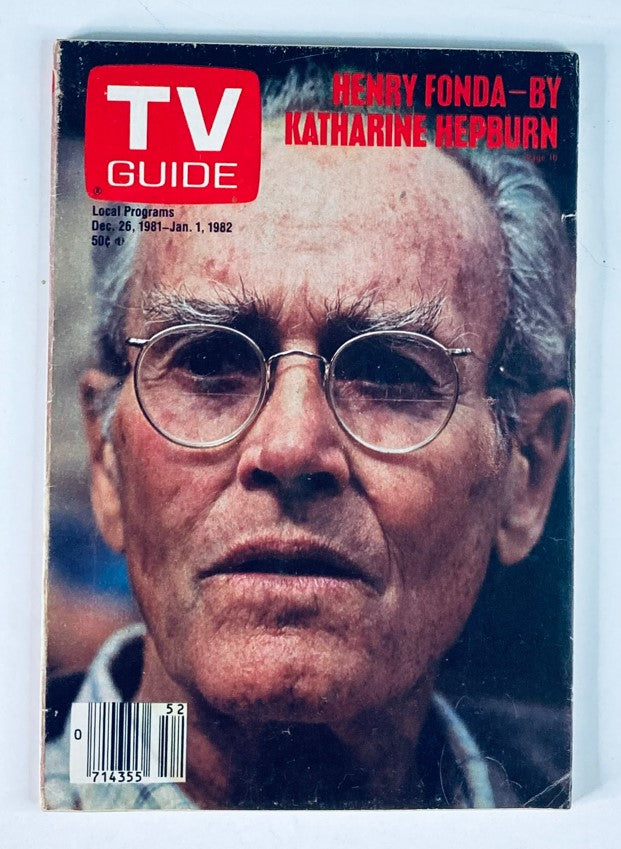TV Guide Magazine December 26 1981 cover featuring Henry Fonda with glasses, showcasing the iconic actor in a poignant expression, commemorating the magazine's #1500 issue.