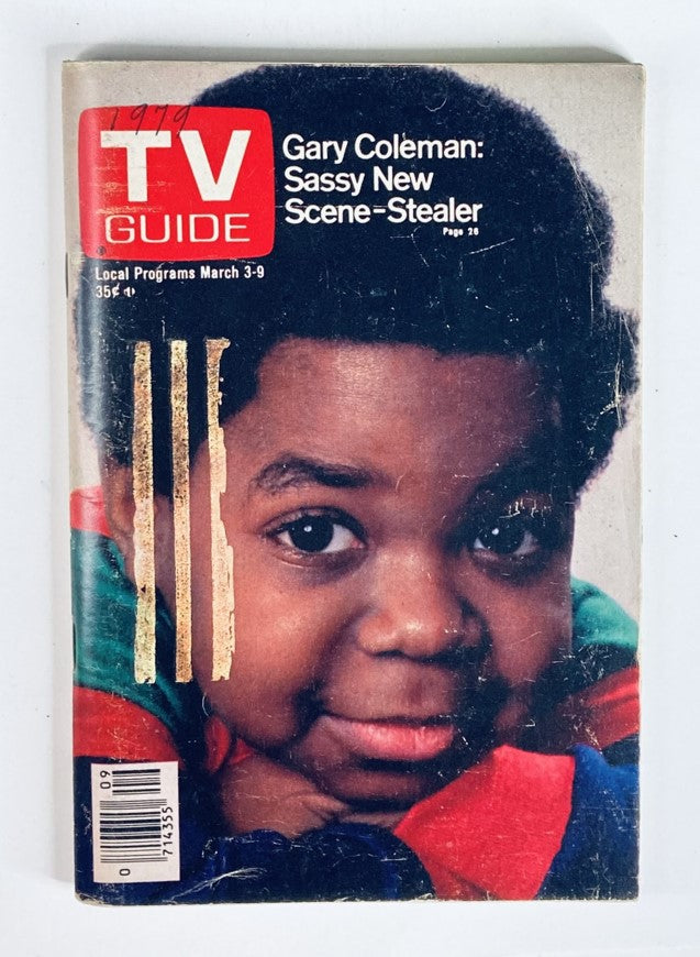 Cover of TV Guide Magazine March 3 1979 #1353 featuring Gary Coleman with the caption 'Gary Coleman: Sassy New Scene-Stealer' and local programs section.