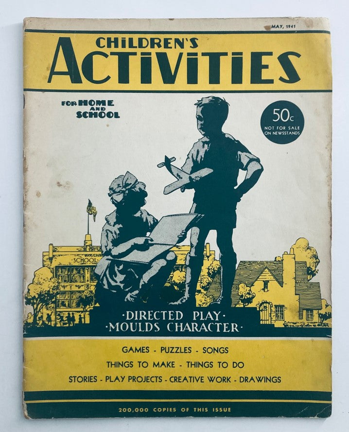 Cover of Children's Activities for Home and School May 1941 featuring children engaging in play and educational activities, showcasing the essence of vintage children's magazines.