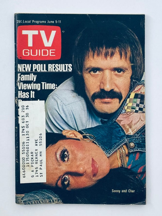 TV Guide Magazine June 5 1976 #1210 Sonny and Cher Minneapolis-St. Paul Ed.