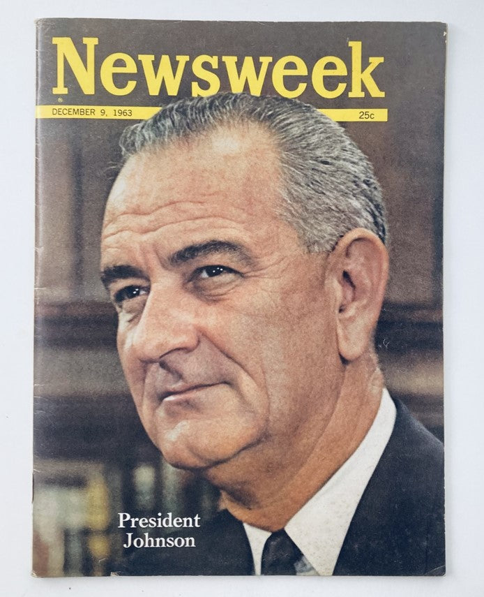 VTG Newsweek Magazine from December 9, 1963 featuring President Lyndon B. Johnson on the cover, showcasing historical significance in U.S. politics.