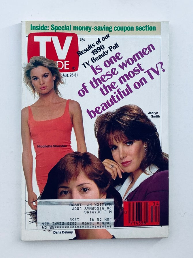 TV Guide Magazine August 25 1990 Nicollette Sheridan, Jackyn Smith NY Metro Ed.