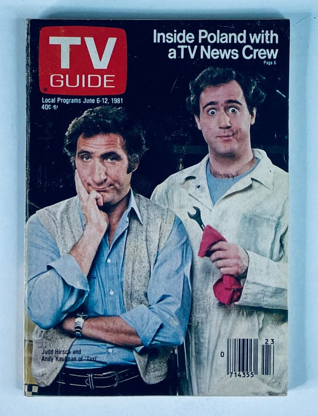 Cover of TV Guide Magazine June 6, 1981, issue number #1471 featuring Judd Hirsch and Andy Kaufman, showcasing the vibrant television culture of the early 80s.