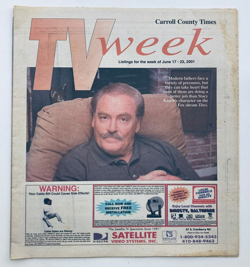 Cover of TV Week Magazine from June 17, 2001, featuring Stacy Keach in the sitcom Titus, showcasing listings and entertainment insights.