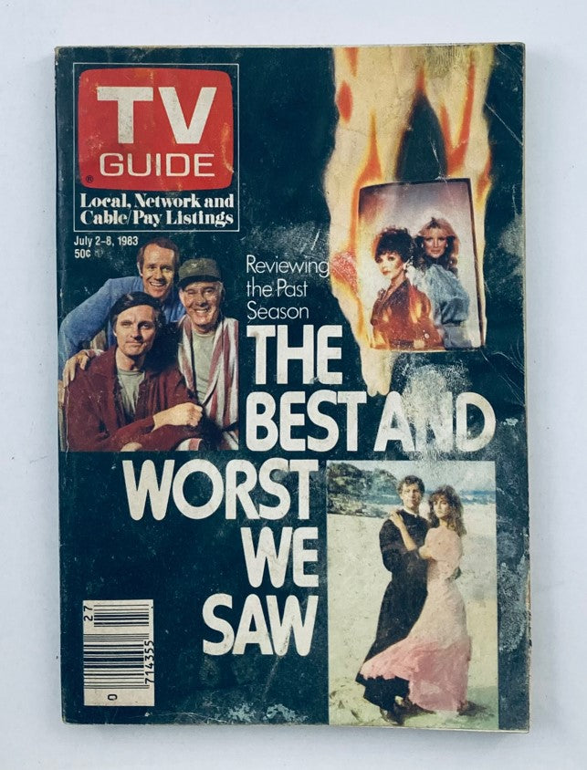 Cover of TV Guide Magazine July 2 1983 titled 'The Best and Worst We Saw', featuring a review of the past television season, with images and characters from highlighted shows, reflecting its vintage condition.