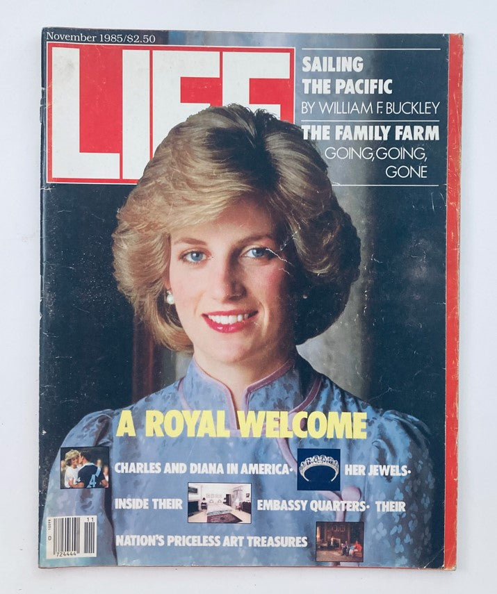 VTG Life Magazine November 1985 featuring Princess Diana on the cover with a royal welcome theme and articles about Charles and Diana.