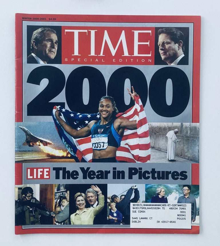 Cover of Time Magazine Special Edition Winter 2000-2001 The Year in Pictures featuring iconic photos and notable events from the year 2000.