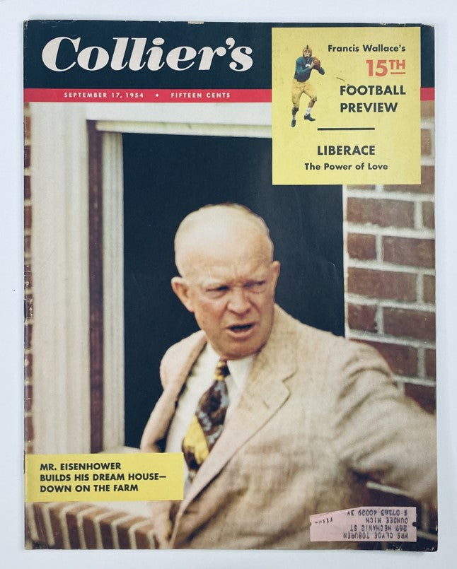Cover of VTG Collier's Magazine September 17 1954, featuring President Dwight Eisenhower with the headline about building his dream house.