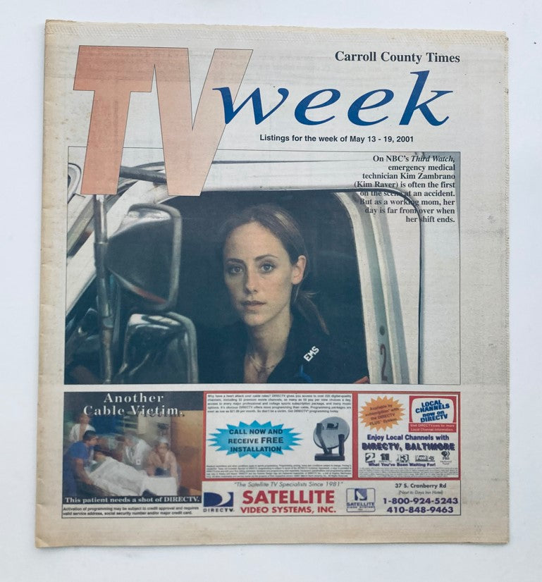 Cover of TV Week Magazine May 13, 2001 featuring Kim Rayer from NBC's Third Watch. The magazine showcases Kim Rayer in her role from the series, highlighting early 2000s television.