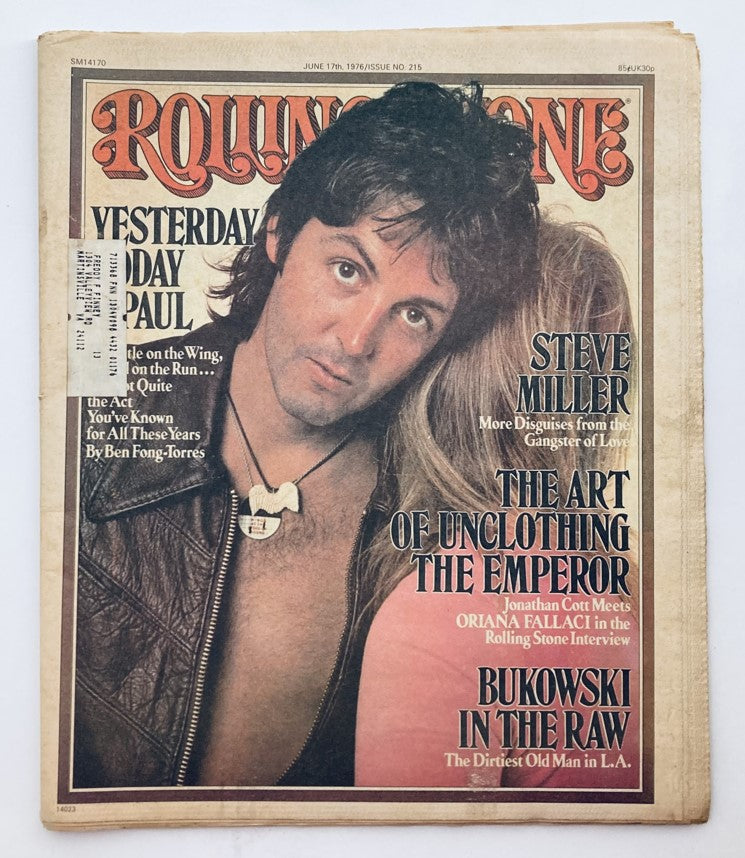 VTG Rolling Stone Magazine June 17 1976 Issue 215 featuring Paul McCartney on the cover, showcasing iconic rock history and culture from the 1970s.