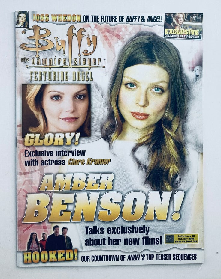 Buffy The Vampire Slayer October 2005 Issue 21 cover featuring Clare Kramer and Amber Benson with a focus on their interviews and exclusive content.