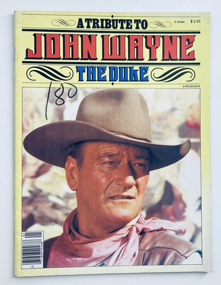 VTG 1979 A Tribute To John Wayne The Duke magazine cover featuring a portrait of John Wayne in a cowboy hat and bandana.
