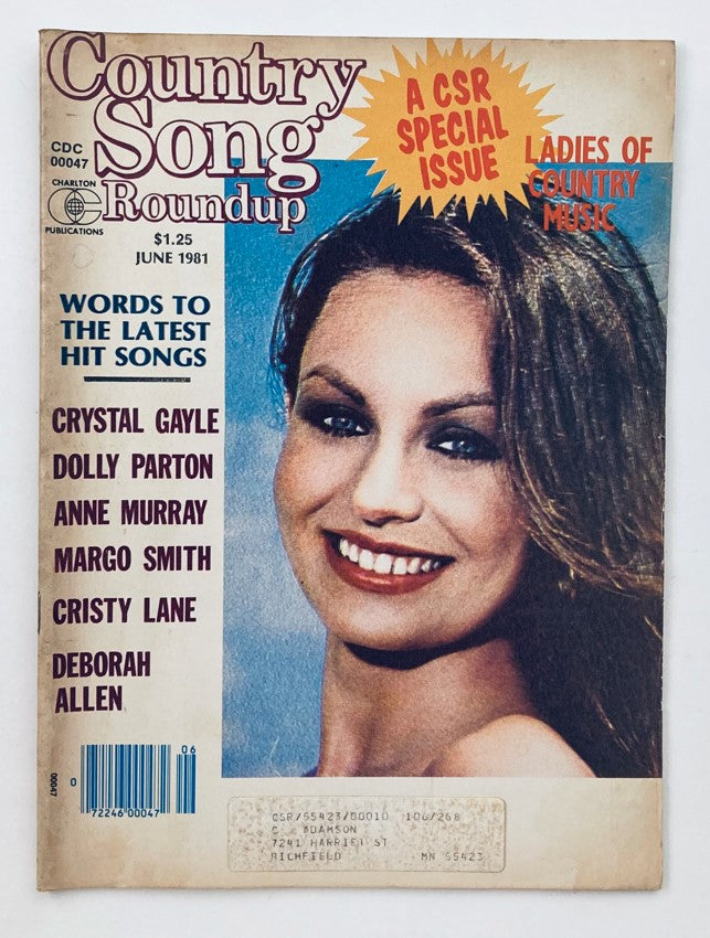 Cover of the VTG Country Song Roundup Magazine from June 1981 featuring Crystal Gayle and Dolly Parton with the title prominently displayed.