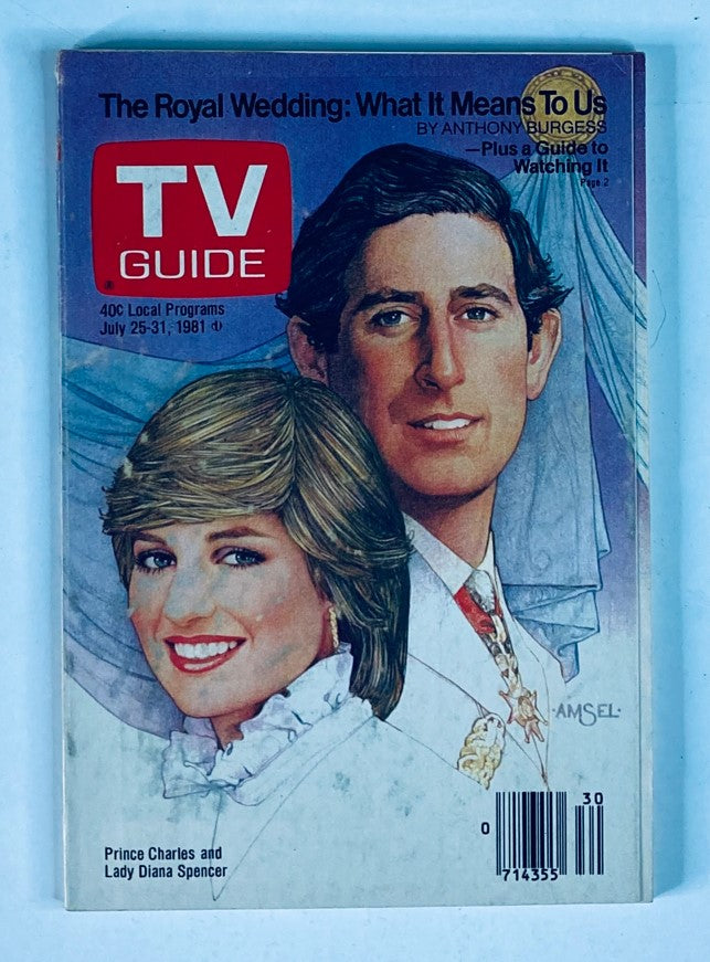 TV Guide Magazine July 25 1981, issue #1478 featuring Charles and Diana on the cover, highlighting the royal couple during their wedding period.