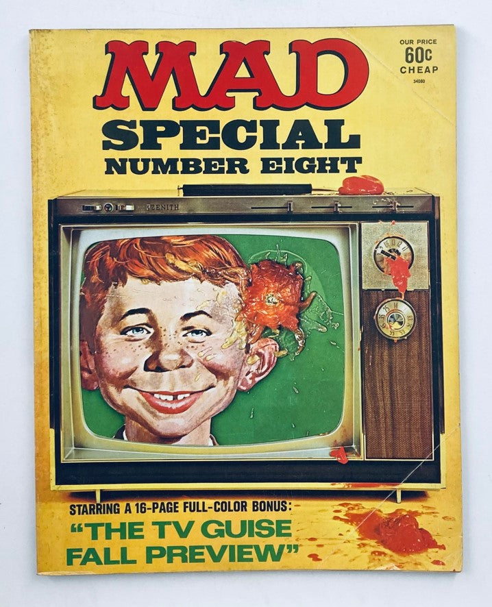 Mad Special Magazine 1972 No. 8: The TV Guise Fall Preview cover featuring vibrant artwork and a humorous depiction of a boy in front of a television set.